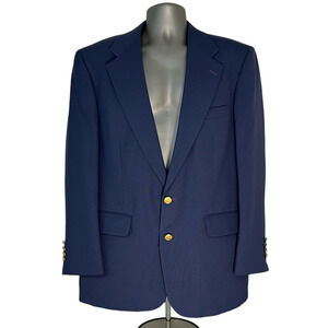Andhurst Blue Two Button Front Wool Blend Sports Jacket, Men's Size 40R